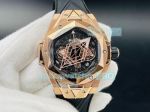 HB Factory Swiss Replica Hublot Big Bang Sang Bleu 45MM Watch Rose Gold Black Dial